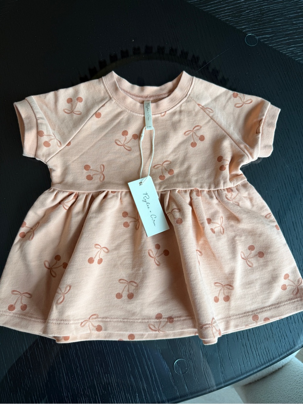 Rylee + Cru Peach Cherry Baby Dress